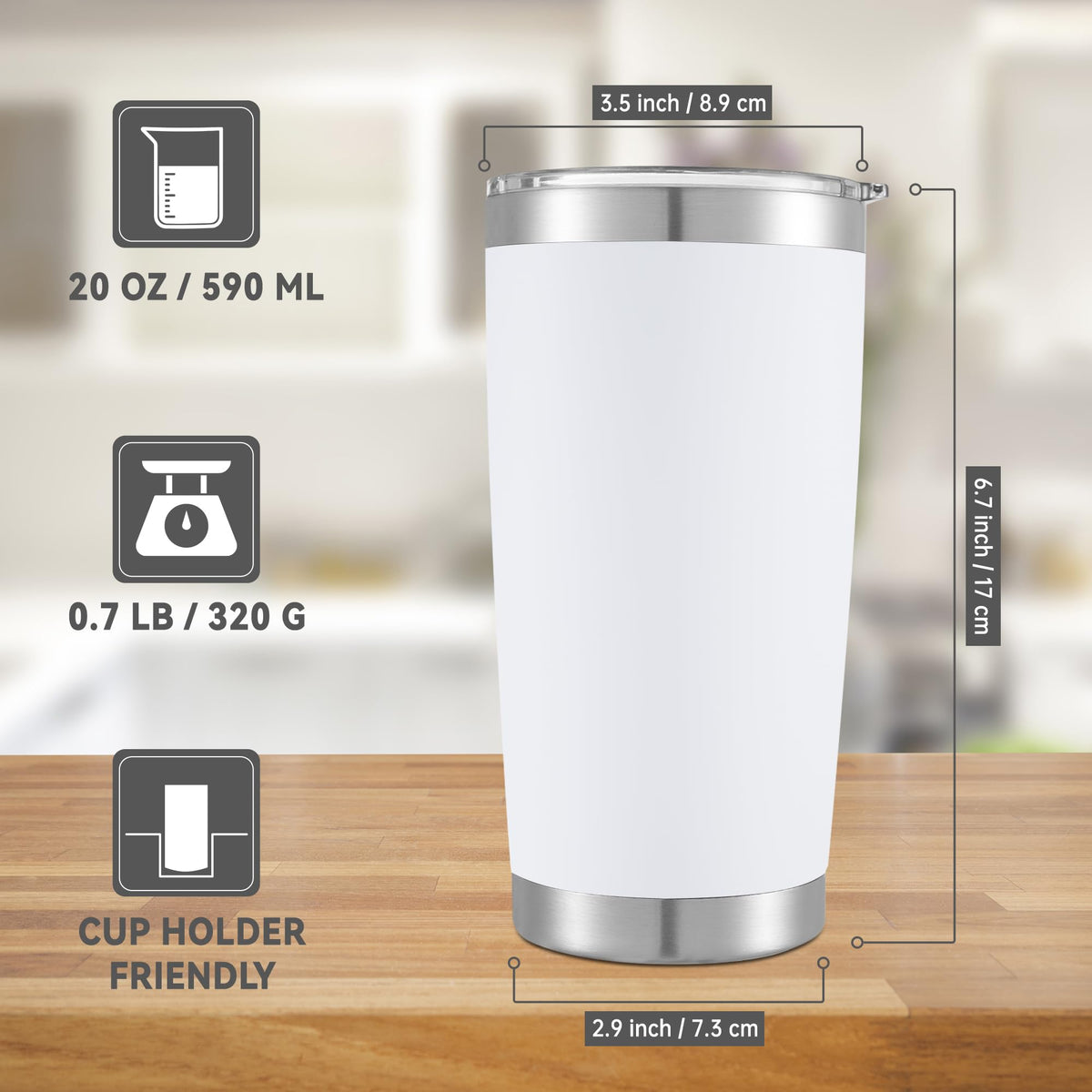 20 oz Tumblers Stainless Steel Tumbler with Lid