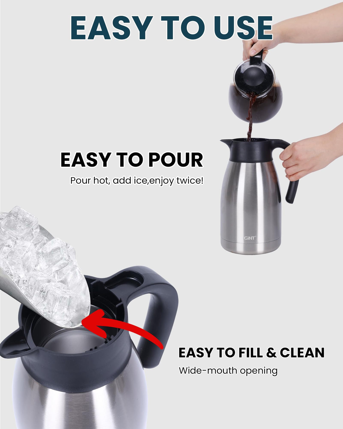 51Oz Stainless Steel Thermal Coffee Carafe with Lid