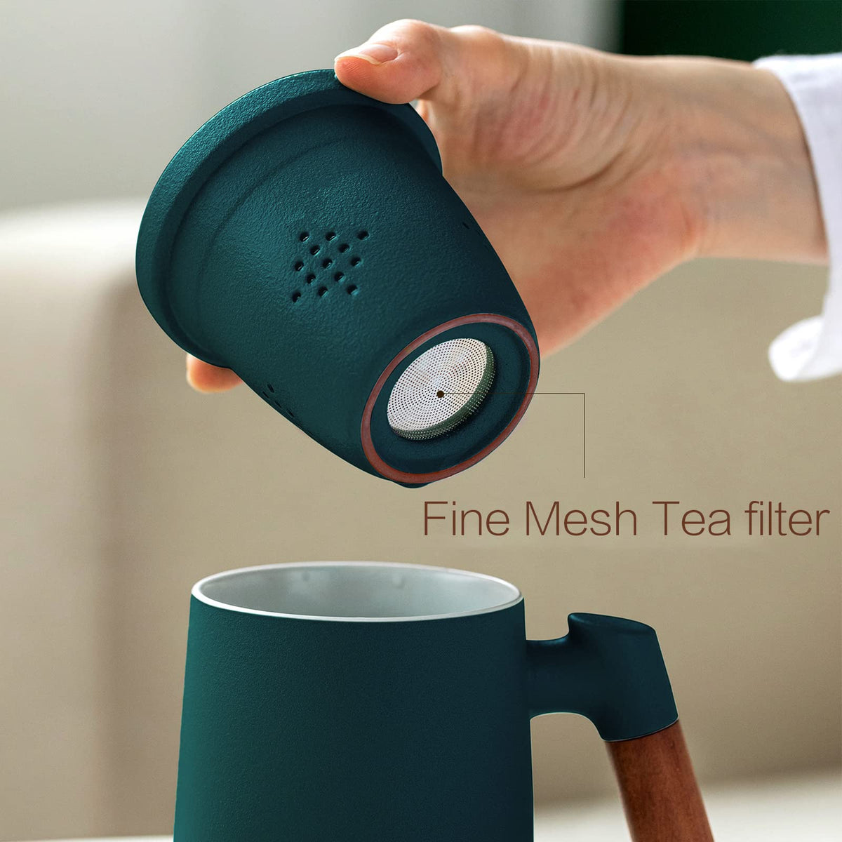 Tea Cup with Infuser and Lid for Loose Leaf Tea Steeper