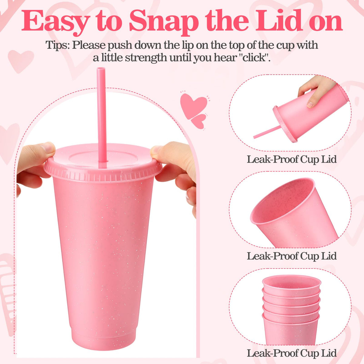 60 Pack Tumbler with Straw and Lid Bulk Cups for Gifts Glitter Plastic Coffee Cups 24 (60 Count)