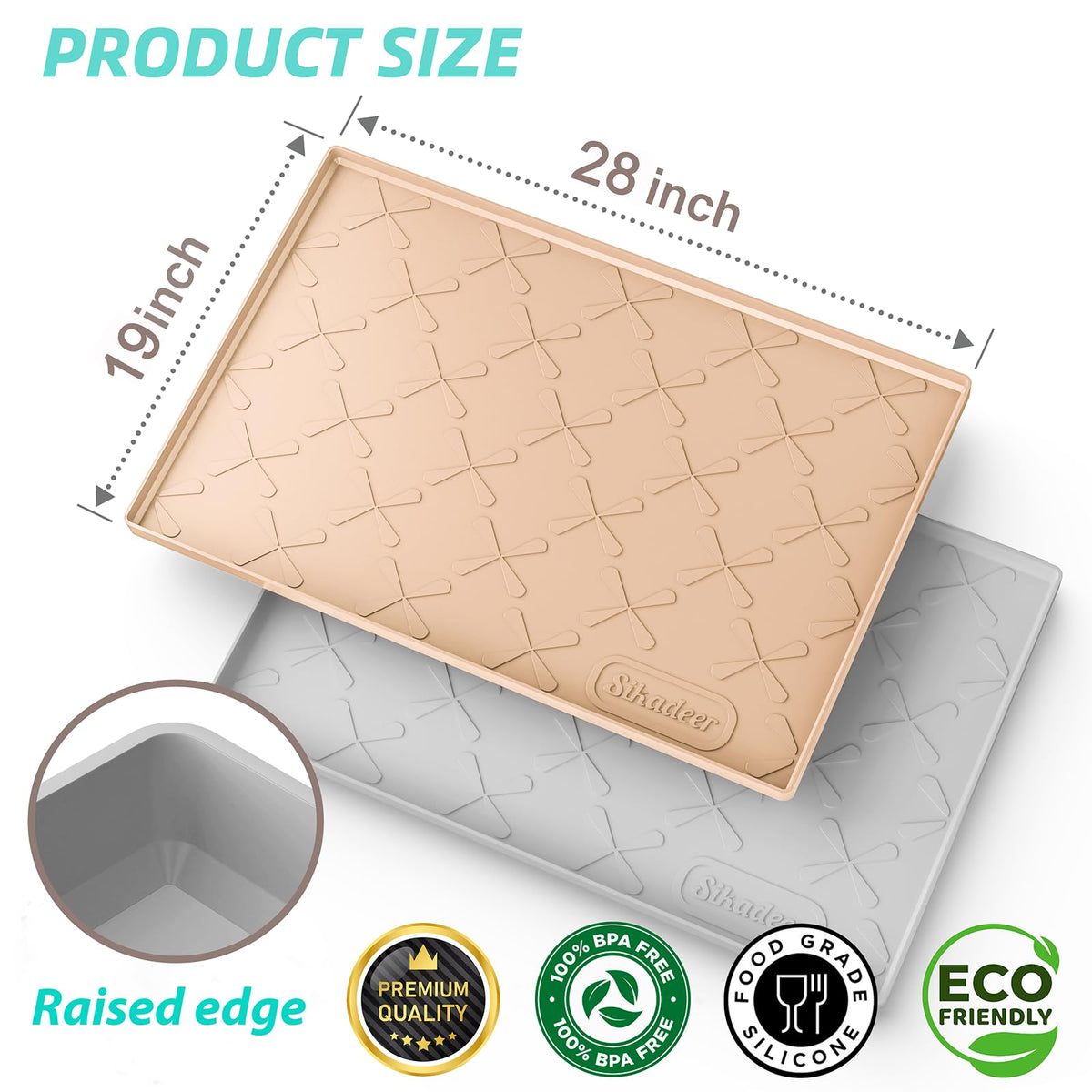 Waterproof Under Sink Mat Silicone 28"x19"