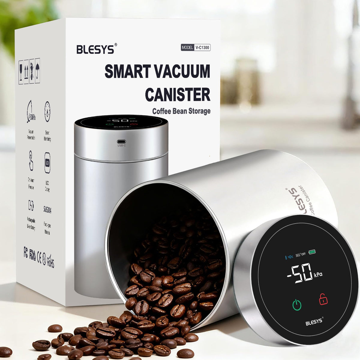 Smart Vacuum Coffee Canister