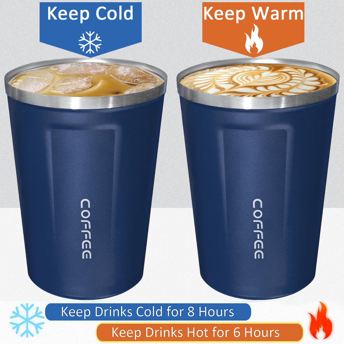4 Pack Travel Coffee Mug 17oz Insulated Coffee Cup with Lid (4 Count)