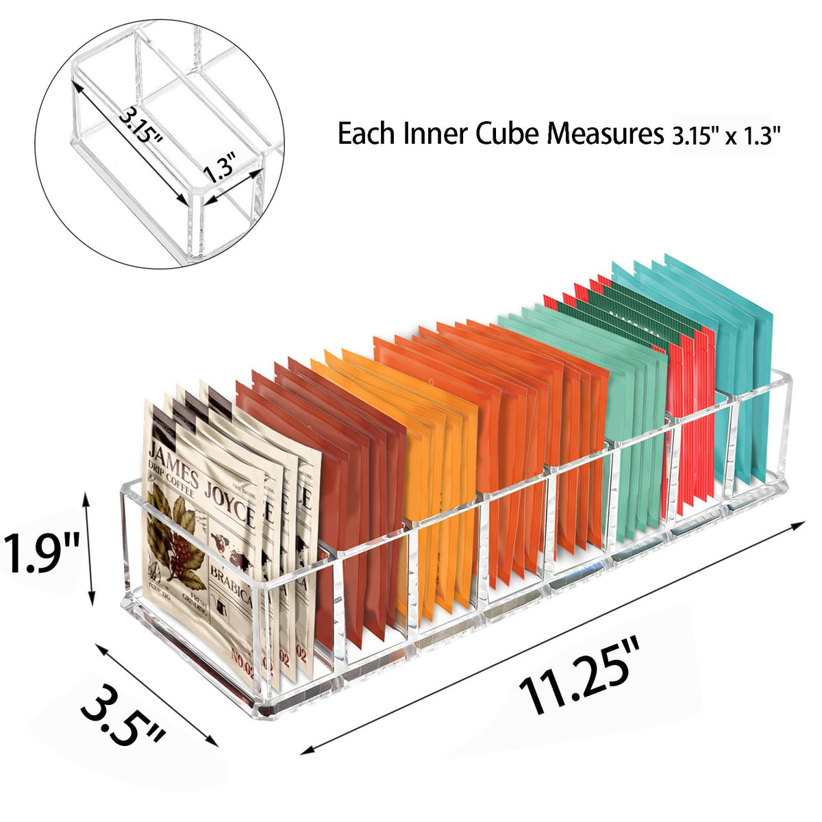 Tea Bag Organizer (8 Compartments)