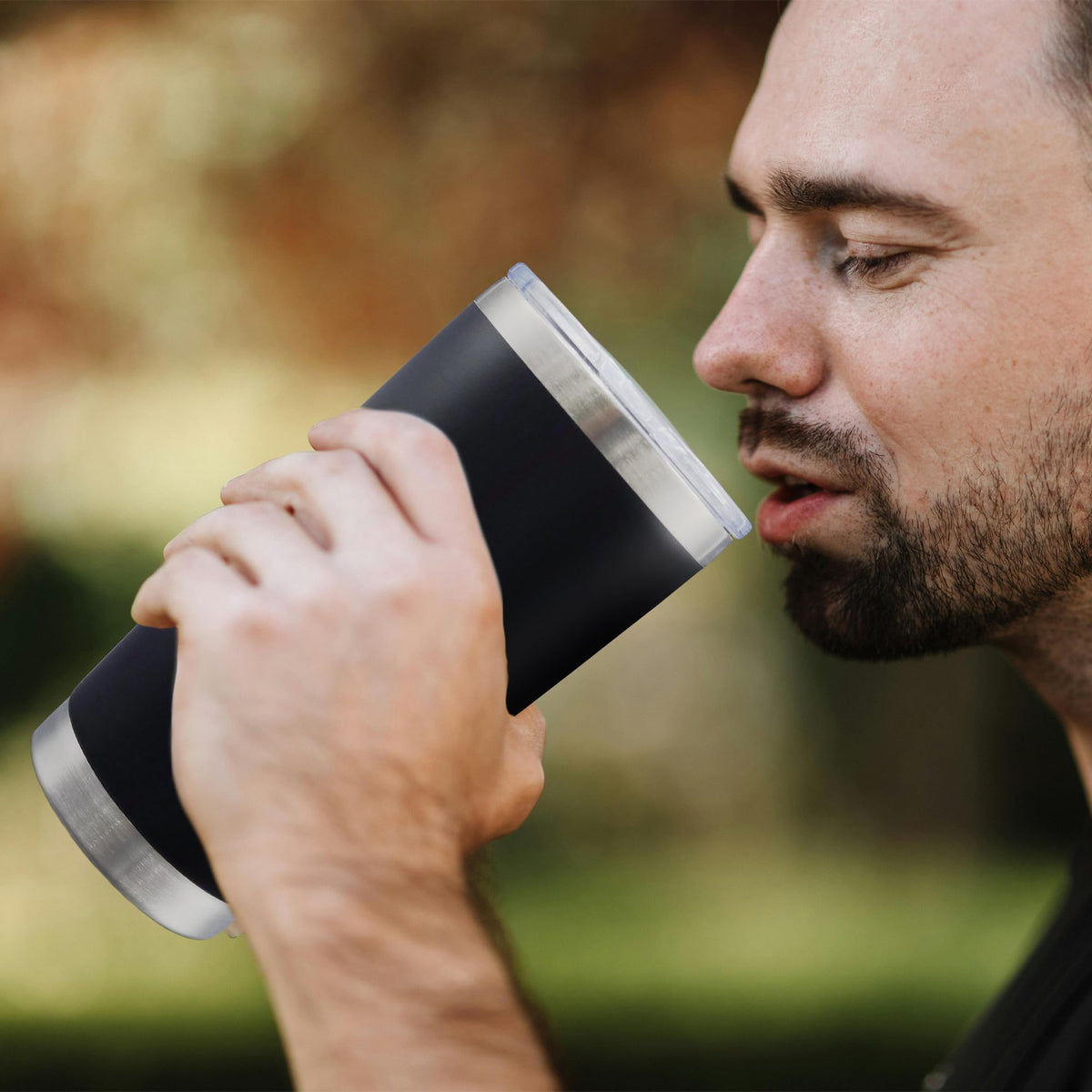 20oz Tumbler with Lid Stainless Steel Tumblers Insulated Mug Black 6P (6 Count)