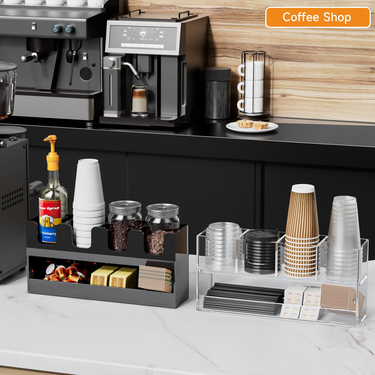 5 Compartment Cup Holder for Countertop