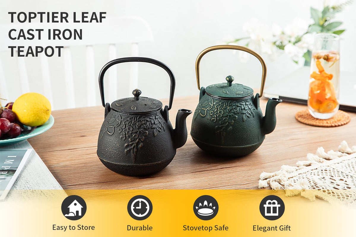 Tea Kettle Toptier Japanese Cast Iron Tea Kettle for Stove Top