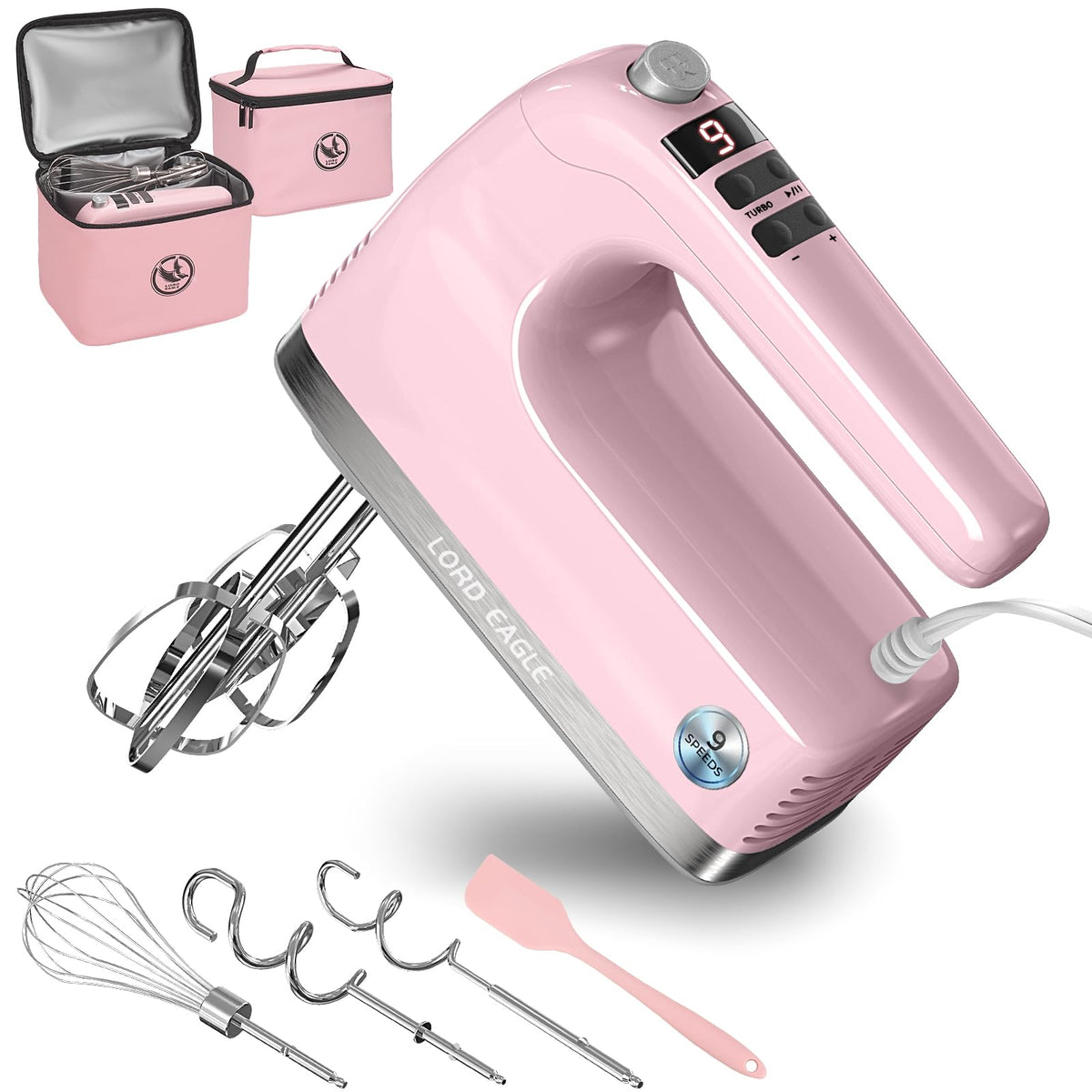 9 Speed Digital Hand Mixer Electric Handheld