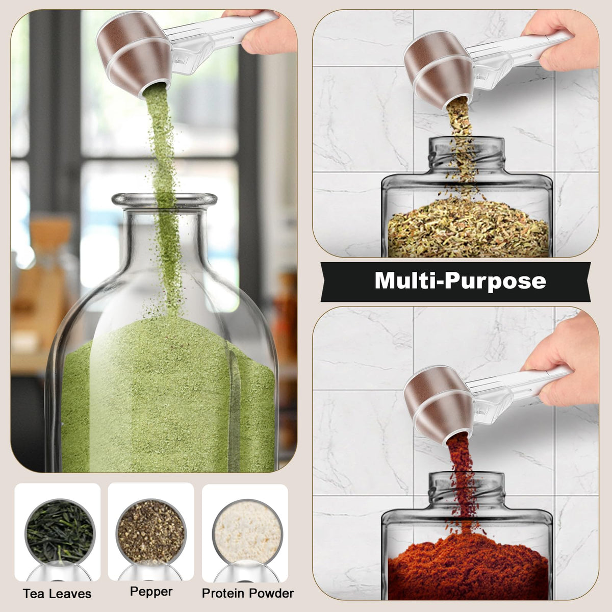 Coffee Scoop & Funnel for Reusable K Cup Refillable Coffee Pods (2 Count)