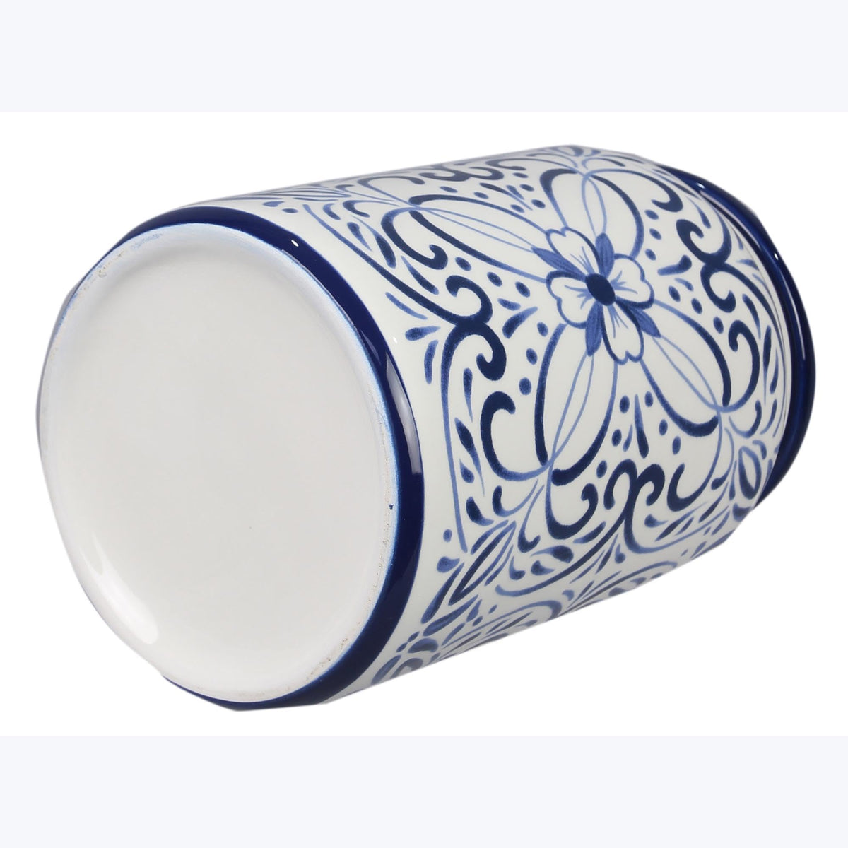 Ceramic Blue and White Talavera Treat Jar with Silcione Seal
