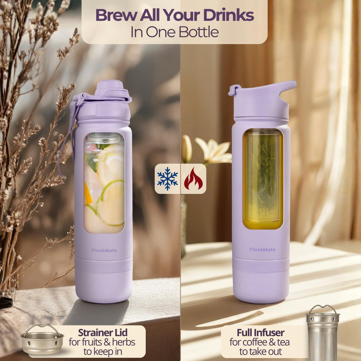 Tea Infuser Bottle & Cold Brew Travel Bottle