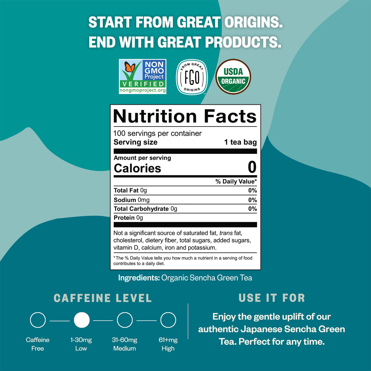 Organic Sencha Green Tea (100 Count)