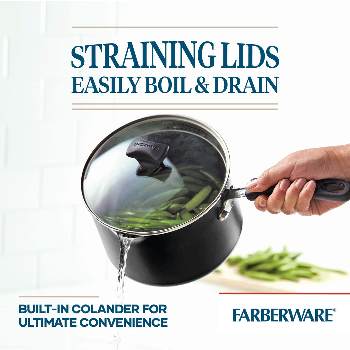 Cookstart Aluminum DiamondMax Straining Nonstick Saucepan