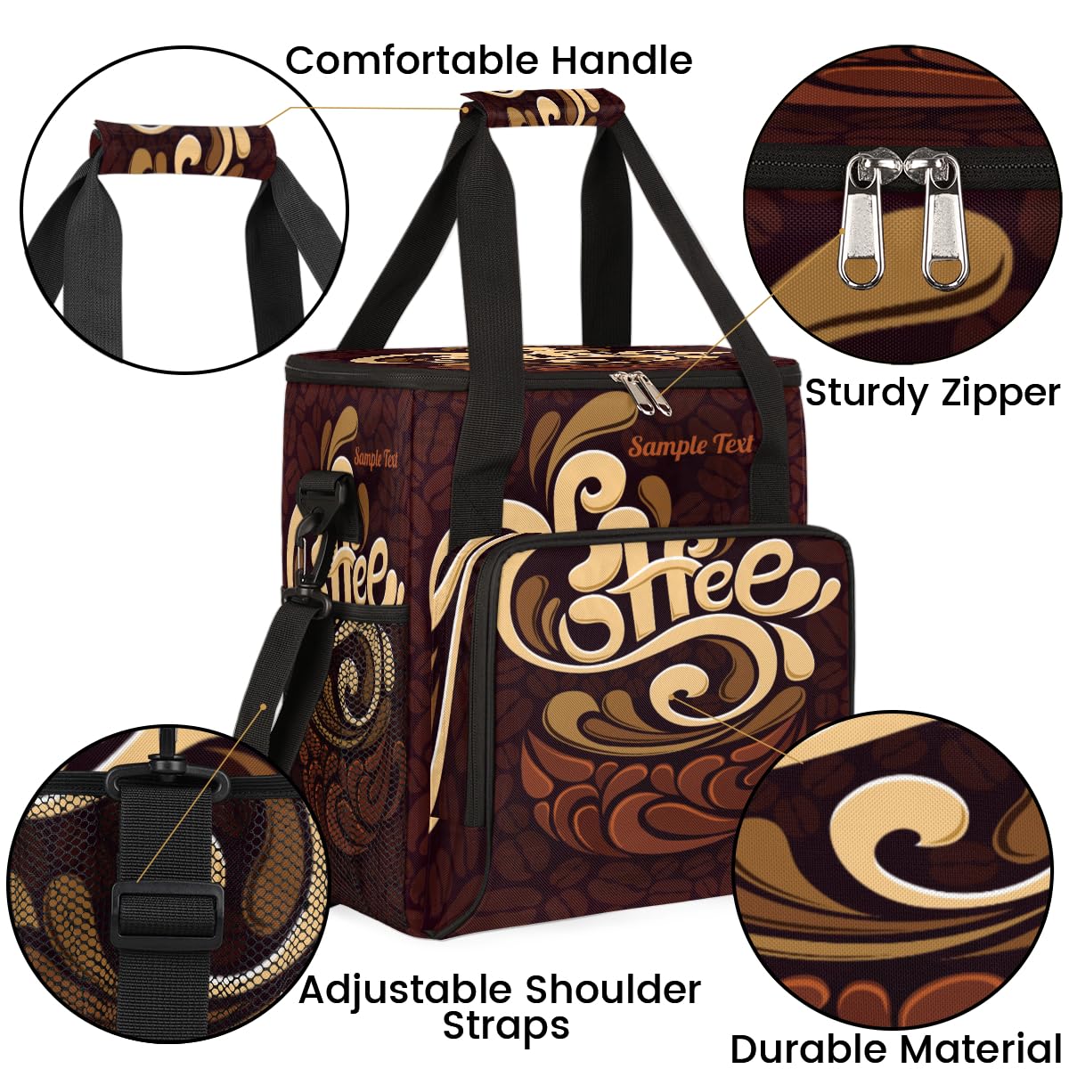 Funny Coffee Coffee Maker Carring Bag Coffee Cafe Travel Carrying Storage Tote Bag Compatible with Keurig K