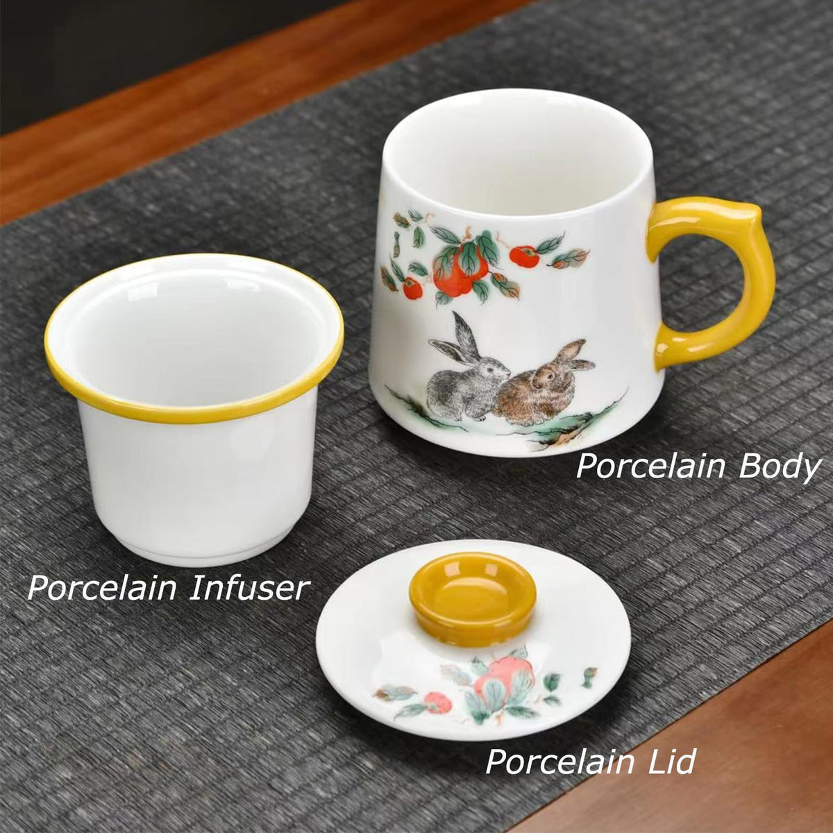 Ceramic Tea Mug with Infuser and Lid