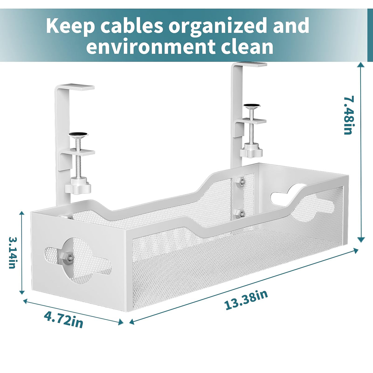 Under Desk Cable Management Tray No Drill