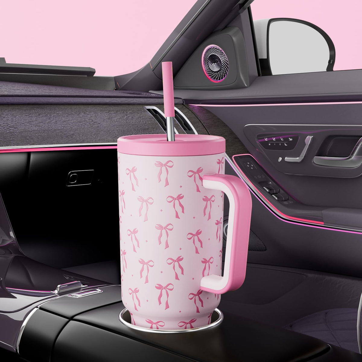 40 oz Tumbler with Handle and Straw