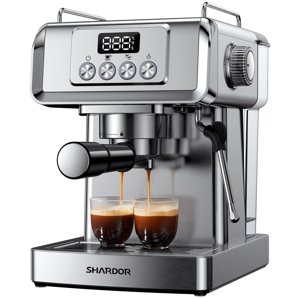 20 Bar Espresso Machine for Home with LCD Display and Steam Wand