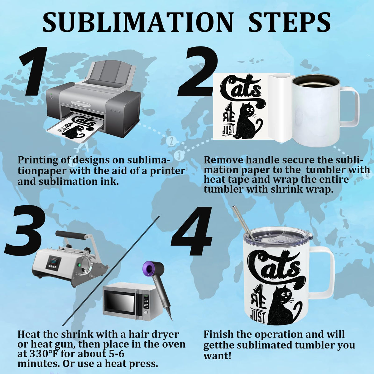 25 Pack 12 oz Sublimation Mugs with Handle and Lid Straw (25 Count)