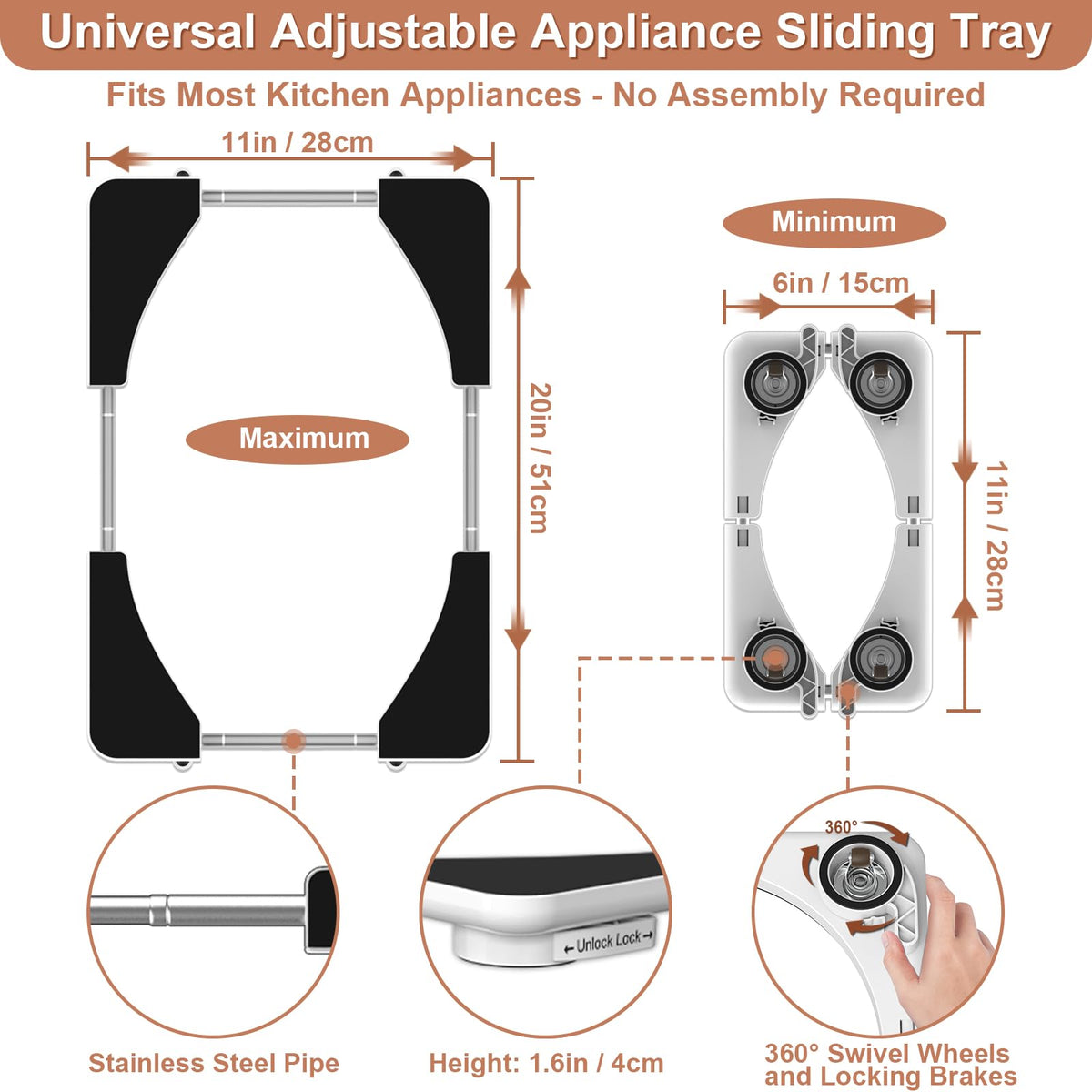 Adjustable Appliance Slider Tray