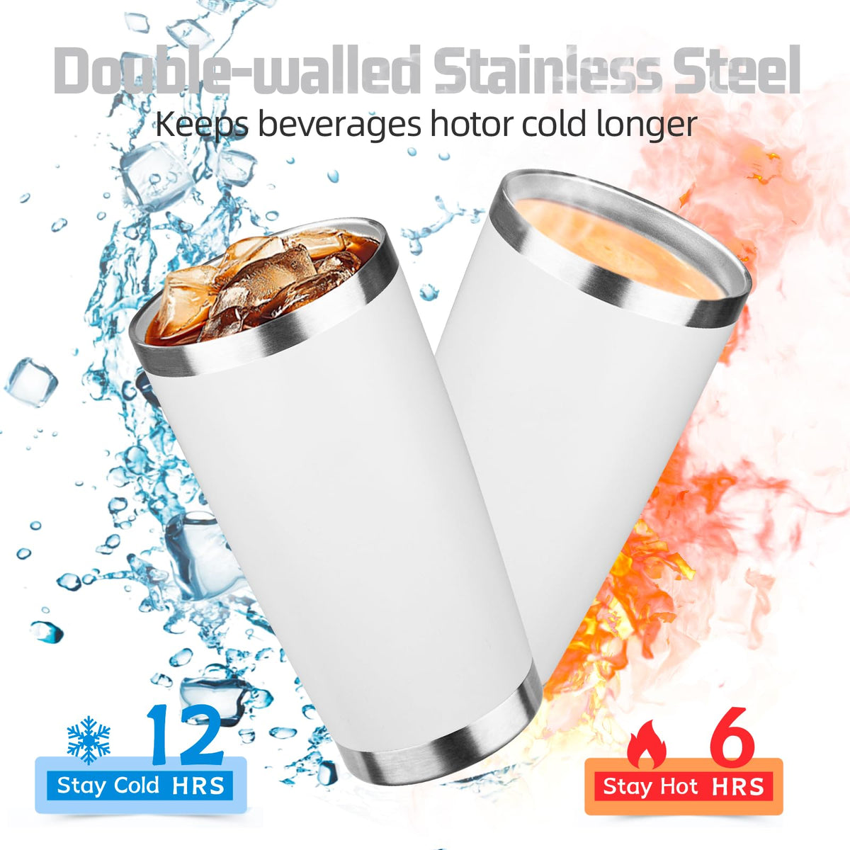 20 oz Tumbler with Lids and Straws (4 Count)