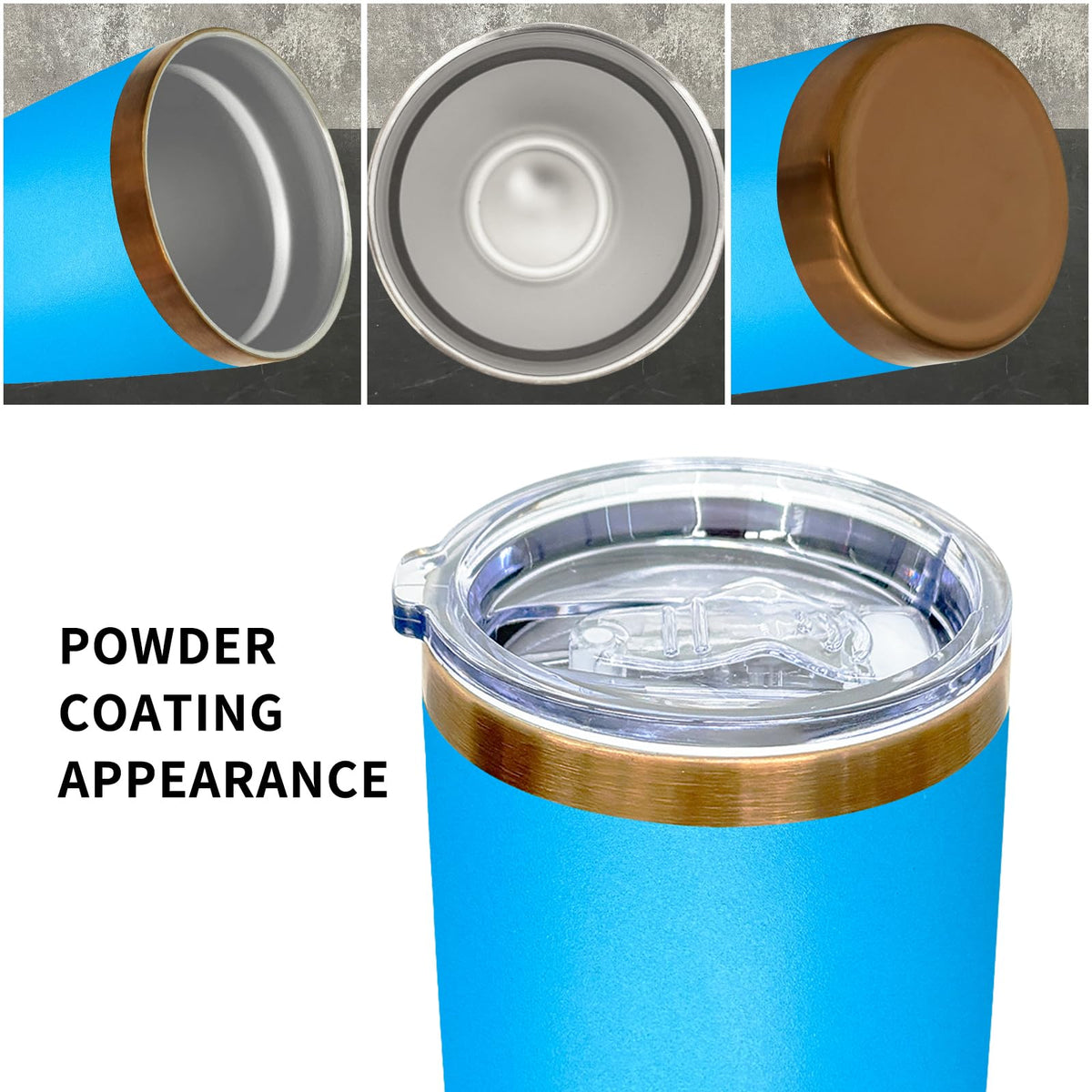 20 oz Insulated Tumbler With Lid and Straw Blue