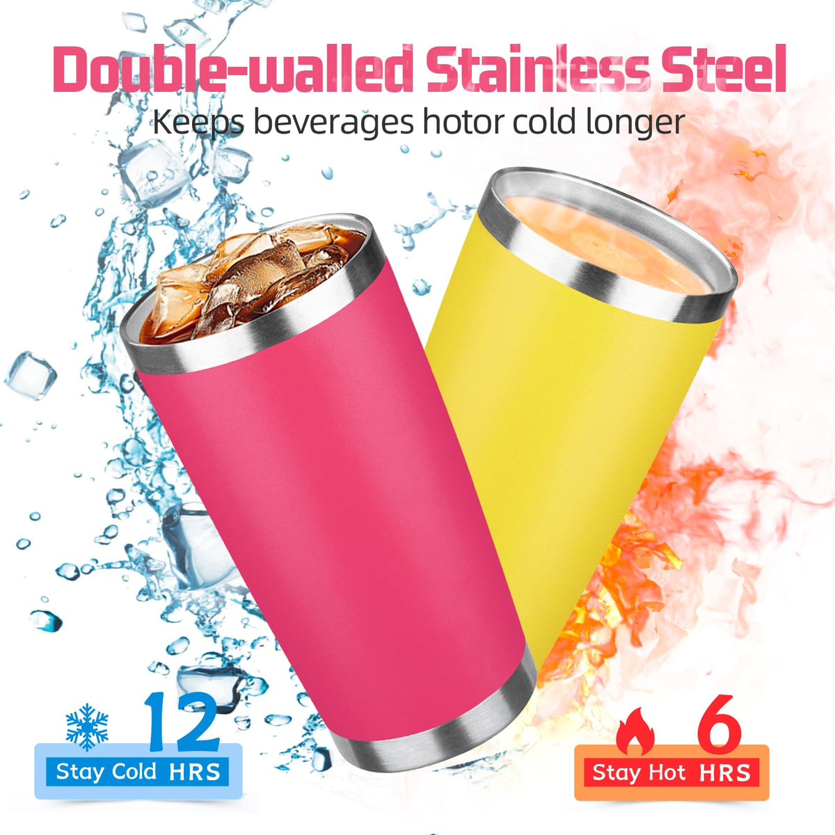 20 oz Tumbler with Lids and Straws