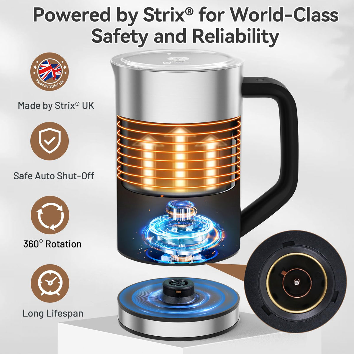 Milk Frother Electric Milk Steamer Stainless Steel