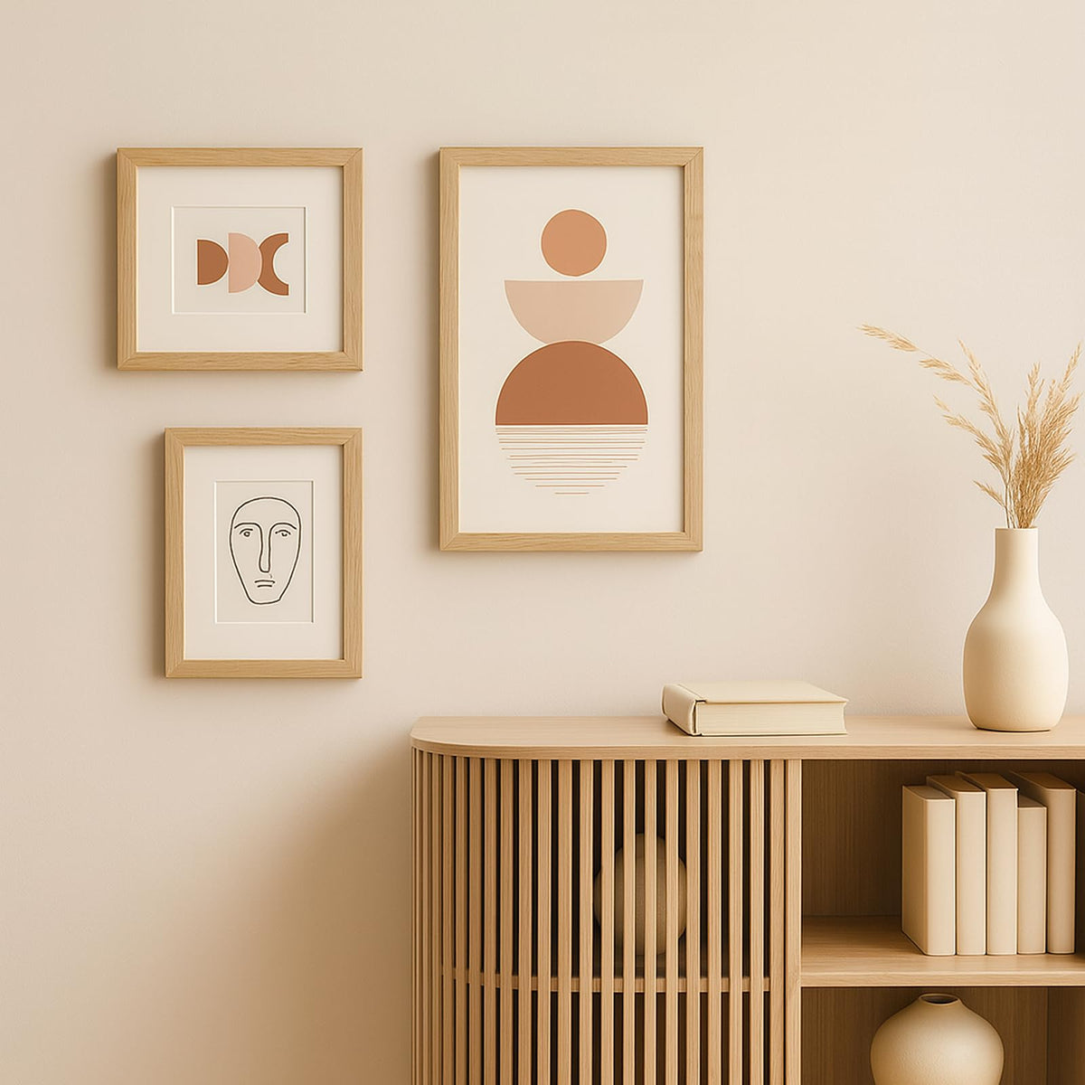 8x12 Solid Oak Wood Picture Frame with 6x8 Mat