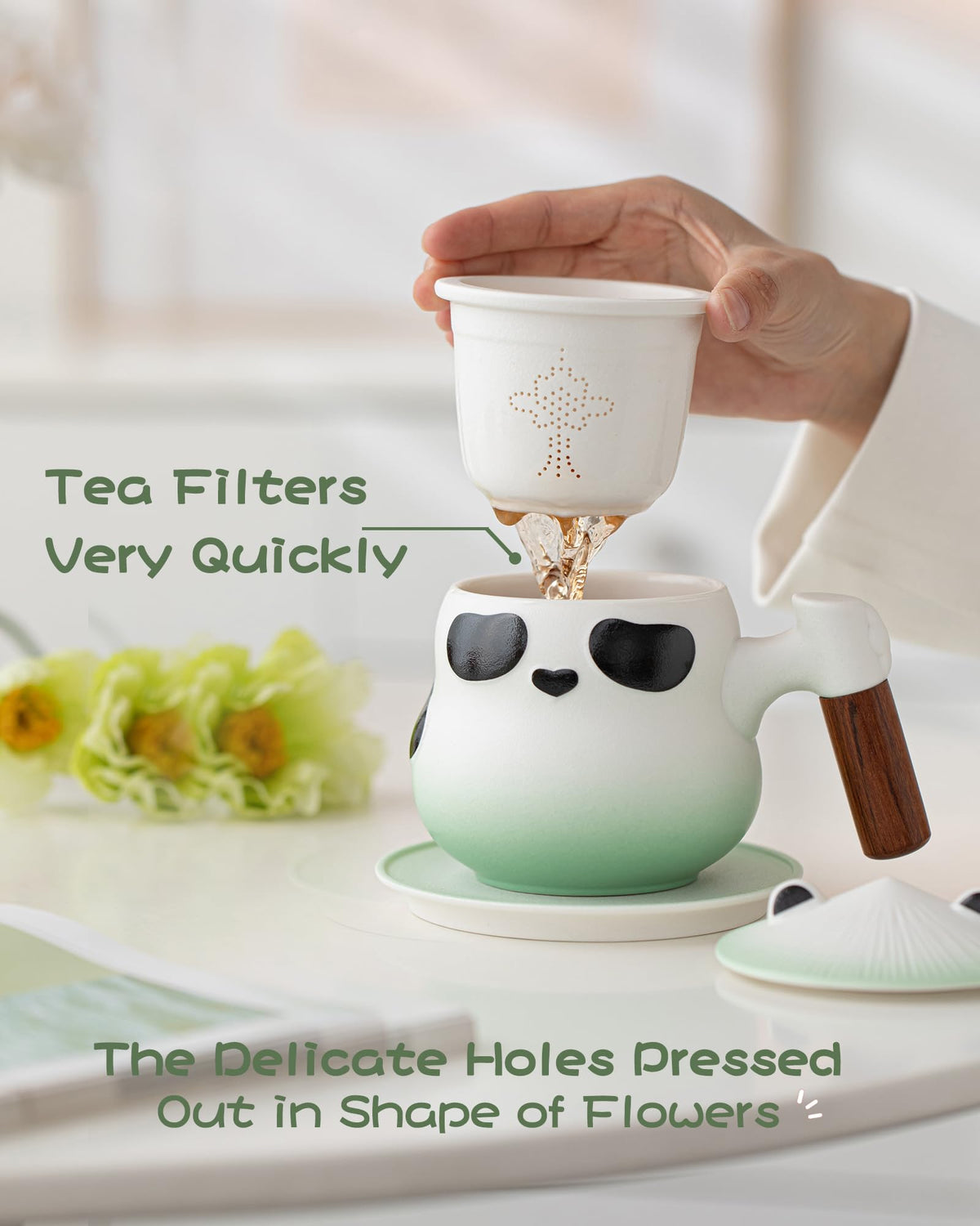 Tea Cup with Infuser and Lid for Loose Leaf Tea Steeper