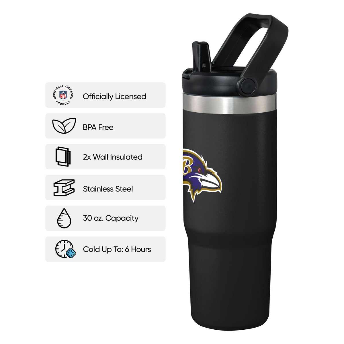 Baltimore Ravens NFL 30 oz Straw Tumbler