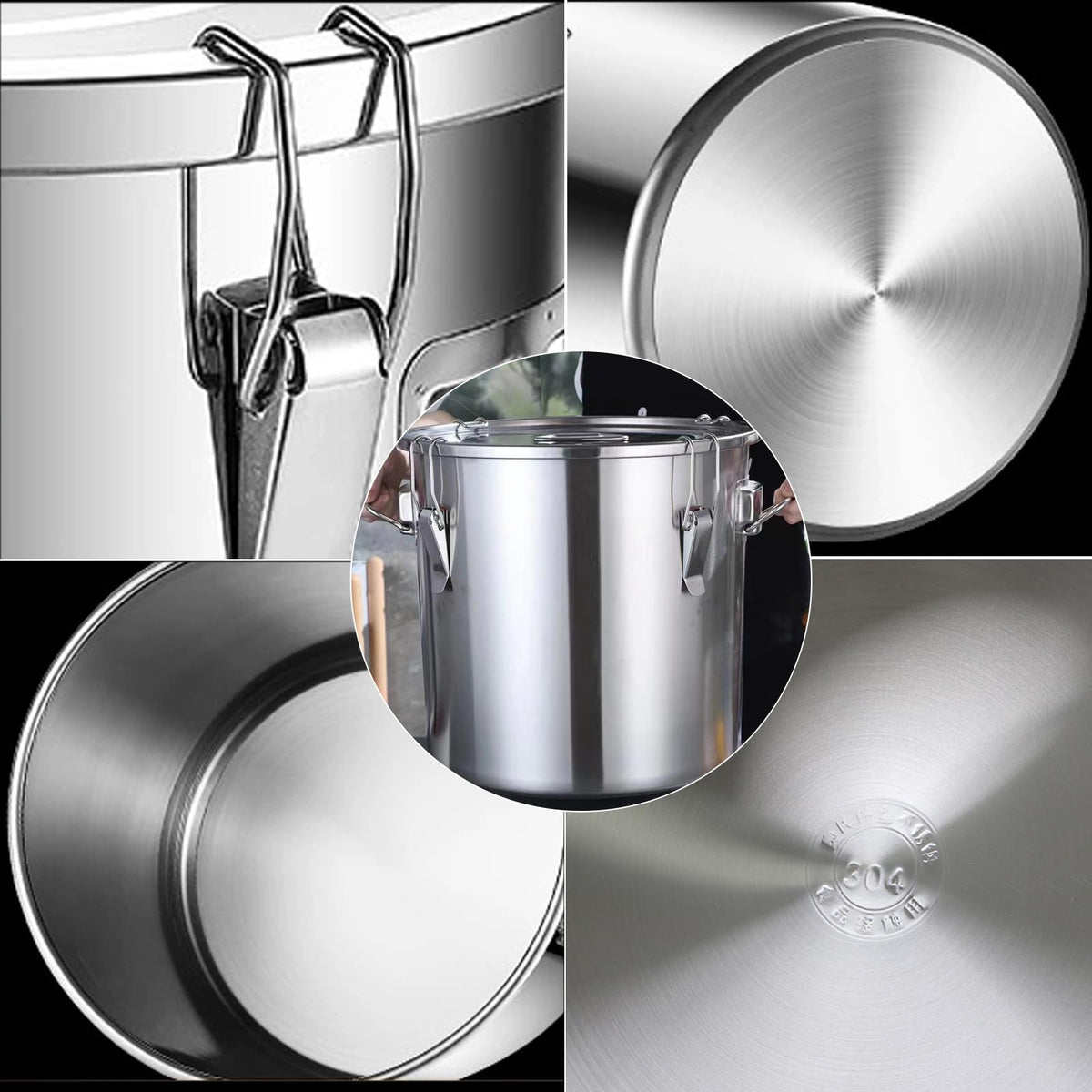 Stainless Steel Airtight Food Storage container with Lid for Pantry Kitchen