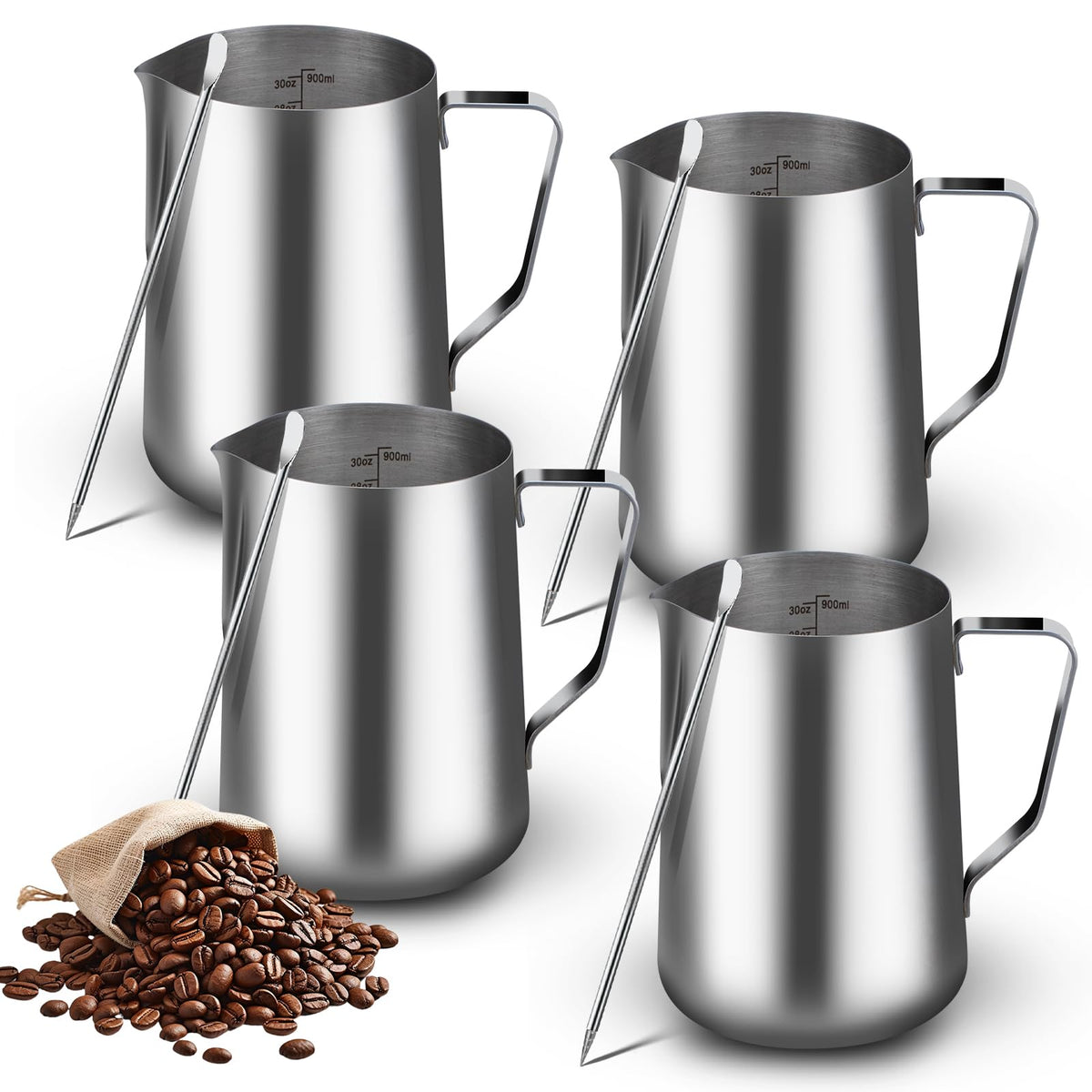 4 Pack Milk Frothing Pitcher