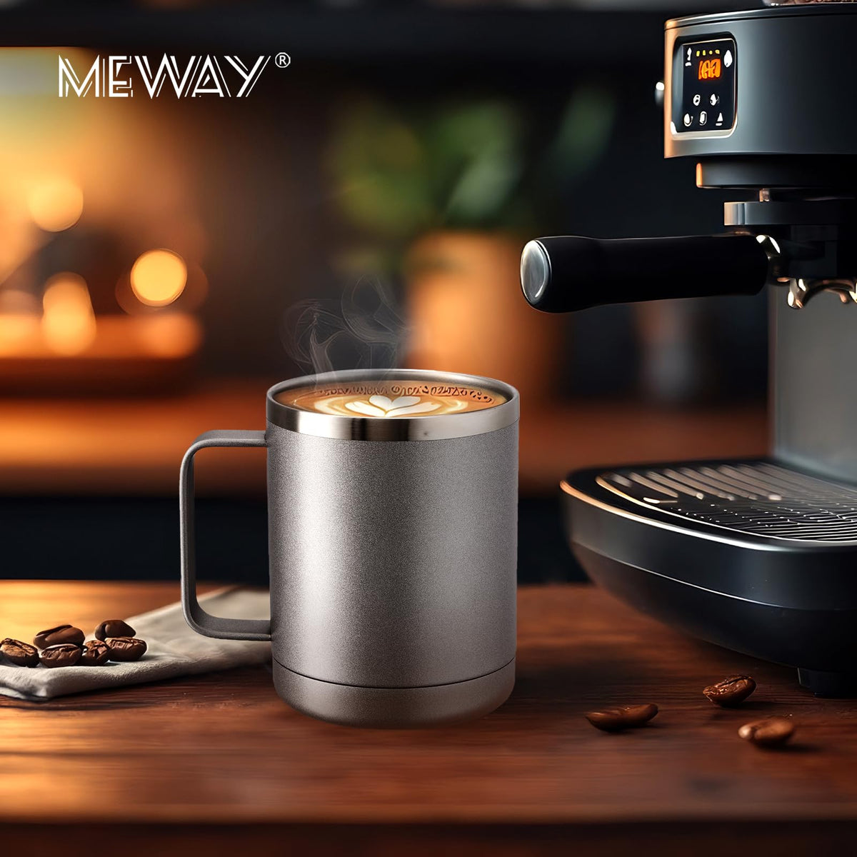 12oz Coffee Mug With Handle and Sliding Lid