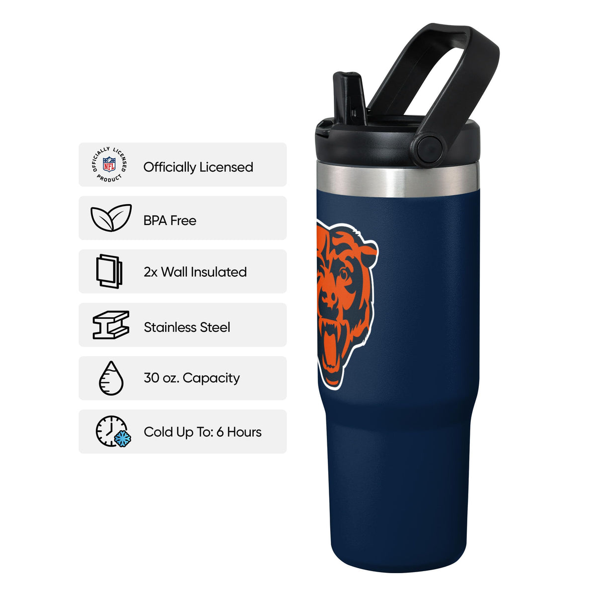 Chicago Bears NFL 30 oz Straw Tumbler