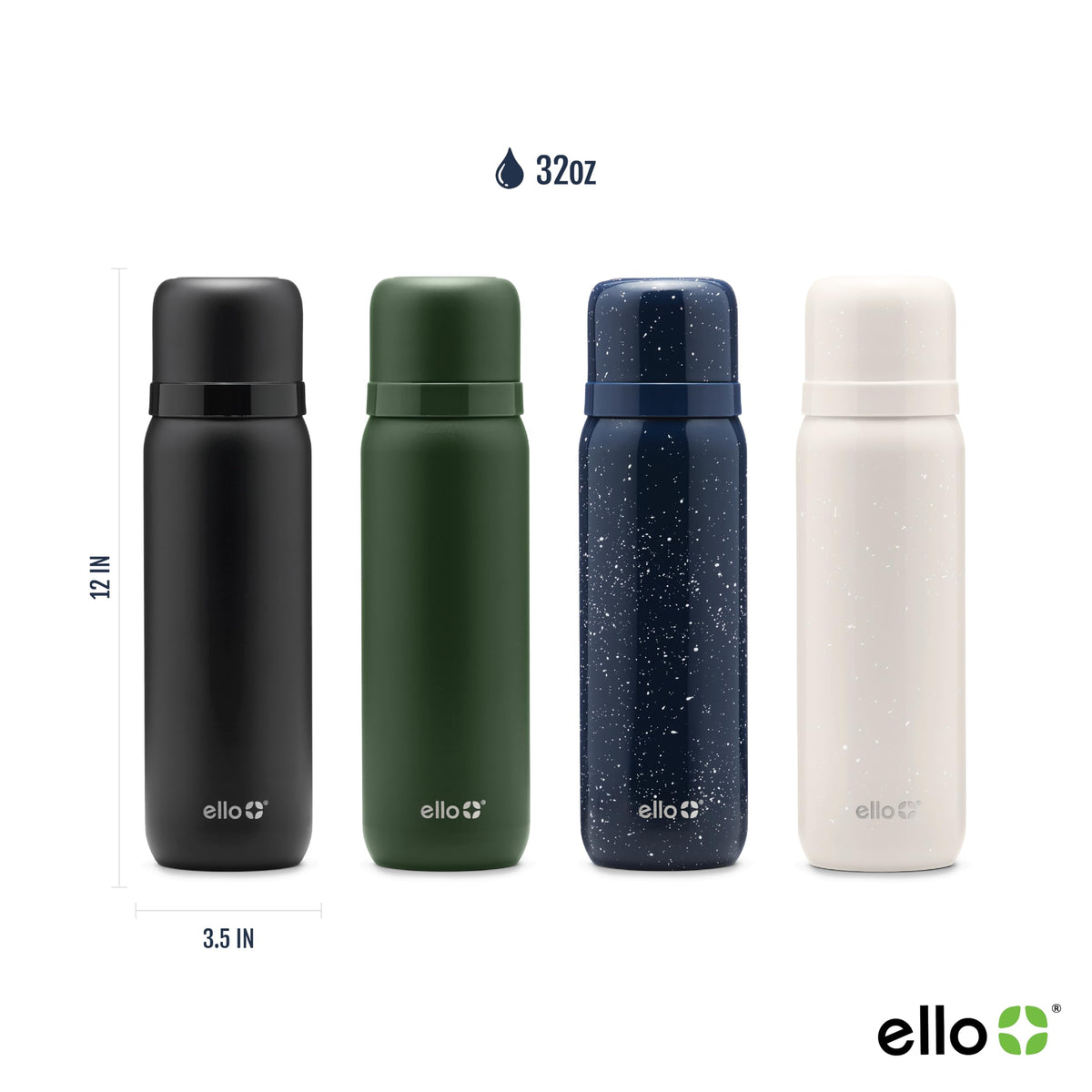 Therma 32oz Insulated Stainless Steel Thermos for Hot & Cold Beverages with Leak Proof Lid & Built
