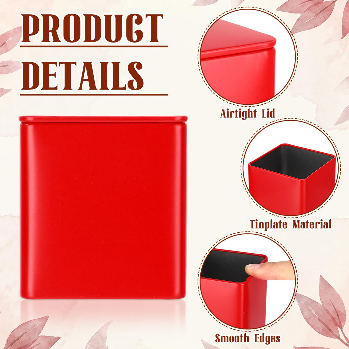 50 Pcs Metal Tea Tins Airtight Lid (50 Count)
