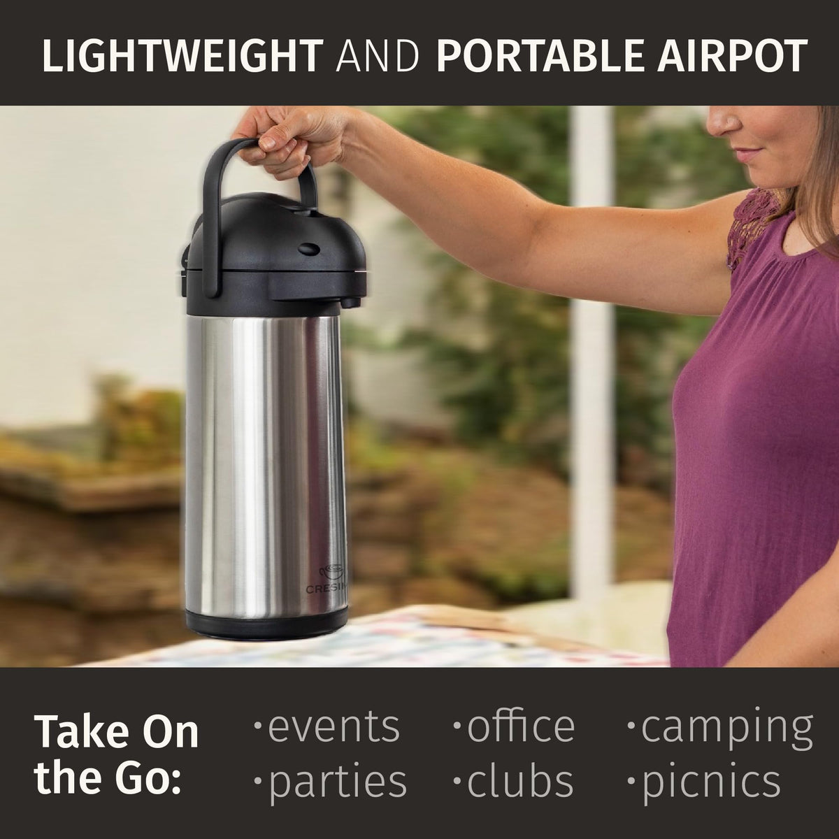 Coffee Carafe Airpot & Cleaning Brush 102oz