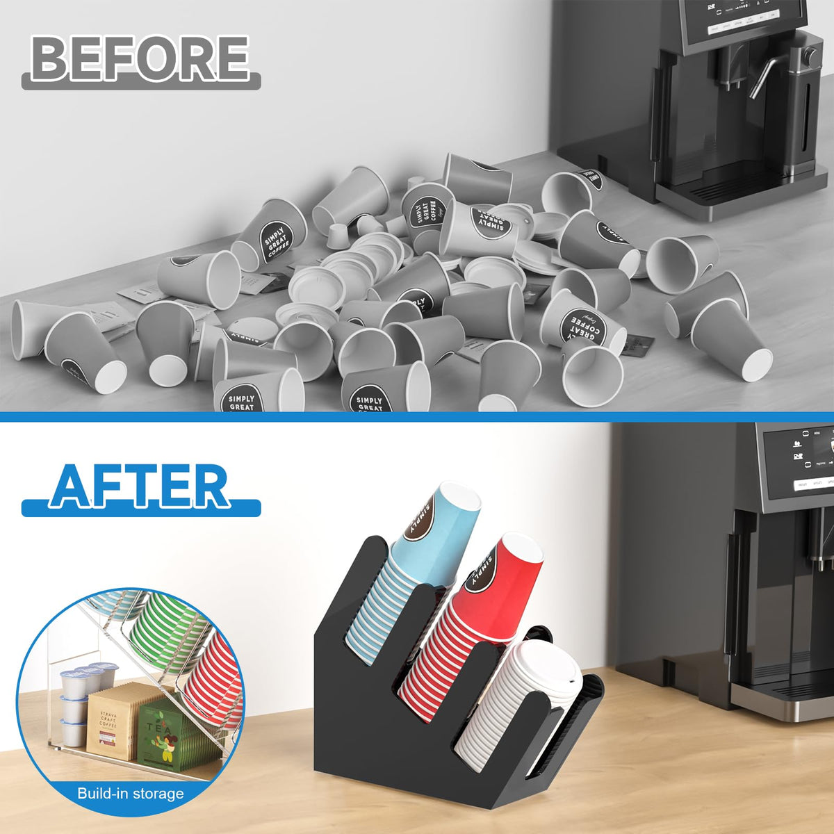 3 Compartment Disposable Cup Holder