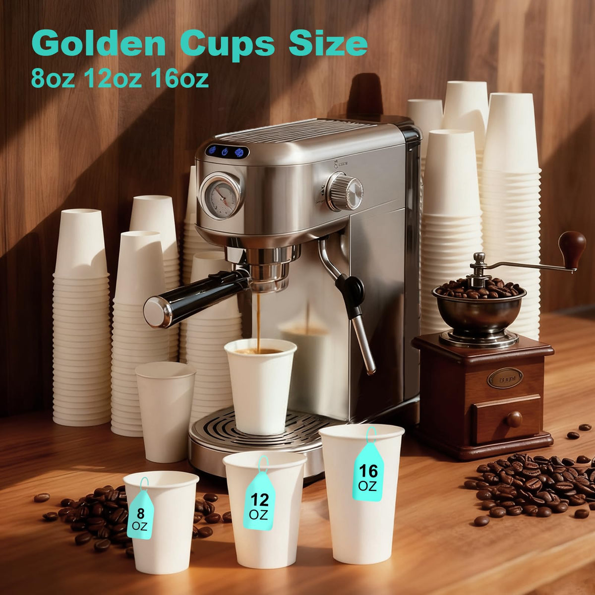 8 oz 50 Pack Disposable Coffee Cups (50 Count)