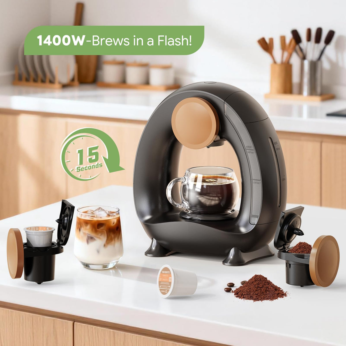 Pods and Grounds Single Serve Coffee Maker