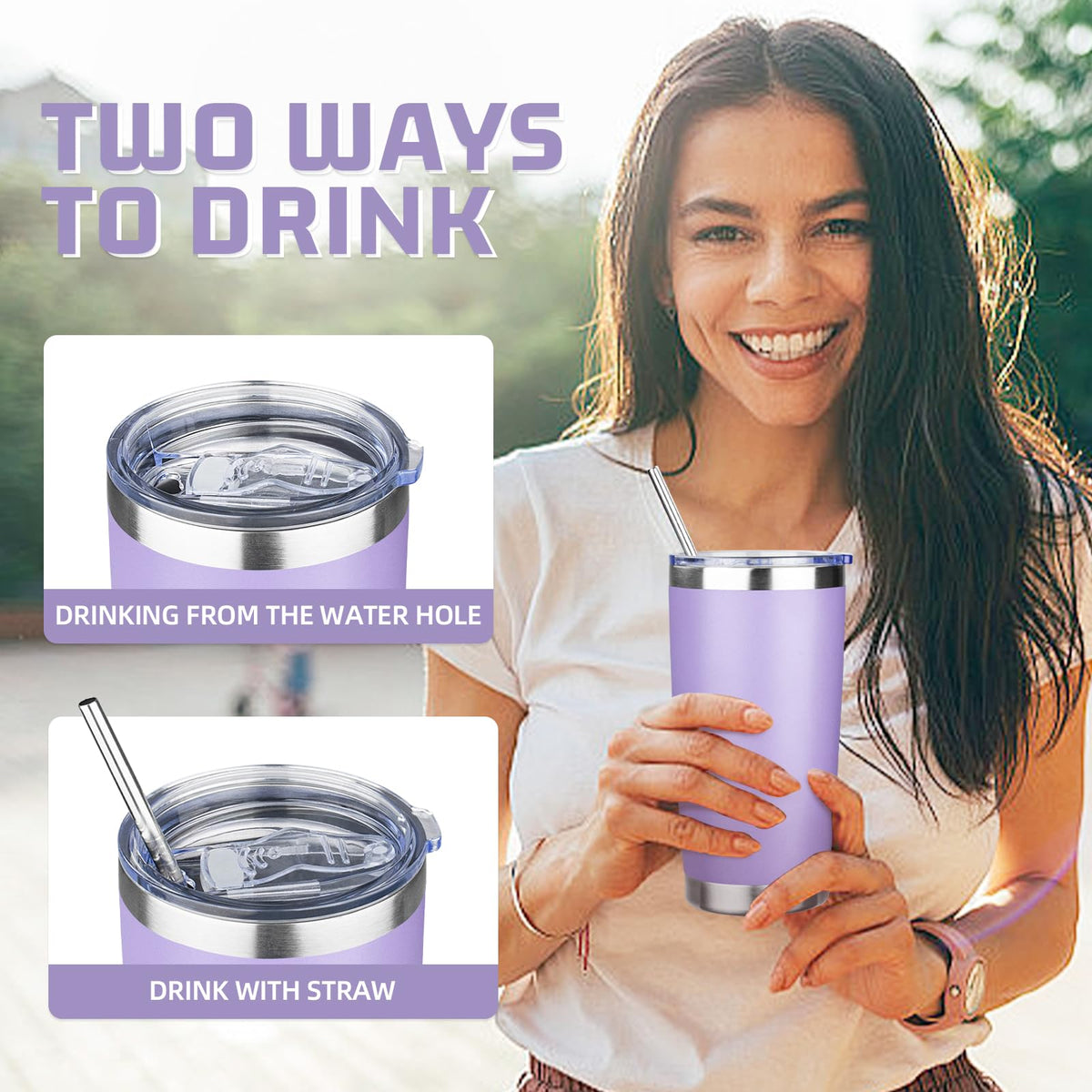 20 oz Tumbler with Lids and Straws (6 Count)