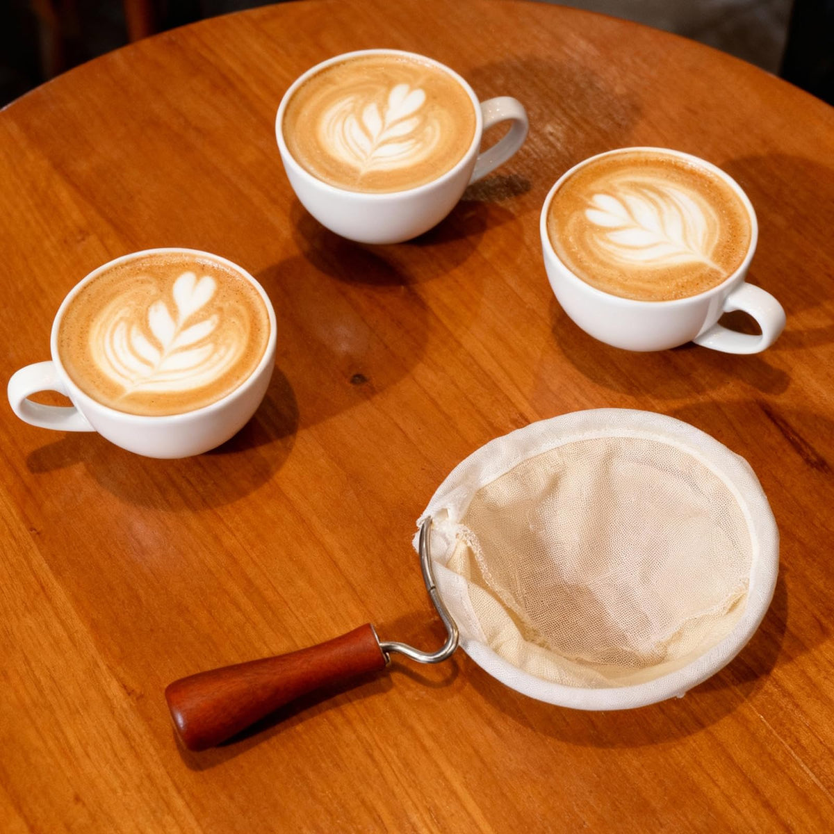 Flannel Cloth Coffee Filter with Wooden Handle