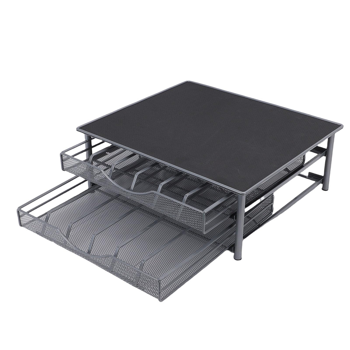 2 Tier Coffee Pod Holder 2 Layer Coffee Pod Organizer 2 Drawer Coffee Pod Storage with Non Slip Pads for K Cup Capsules