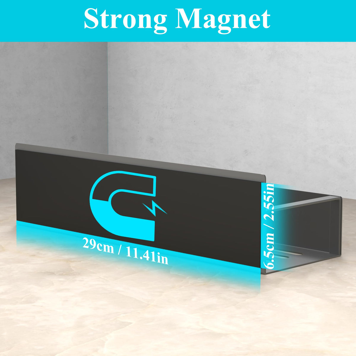 Metal Magnetic Spice Rack for Refrigerator Dark Gray
