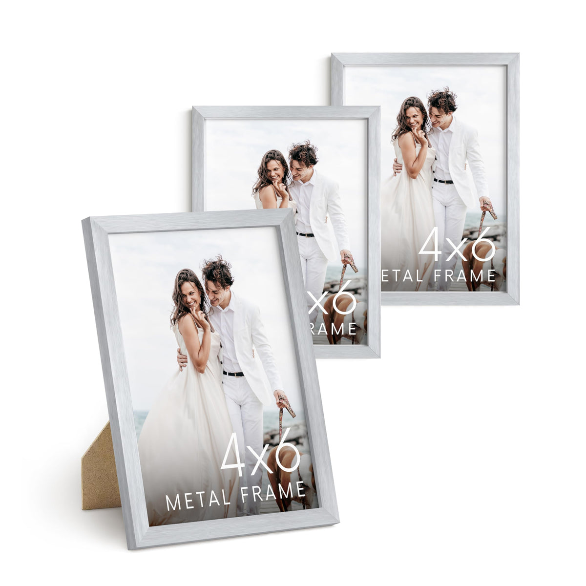 4x6 Silver Metal Picture Frames (3 Count)