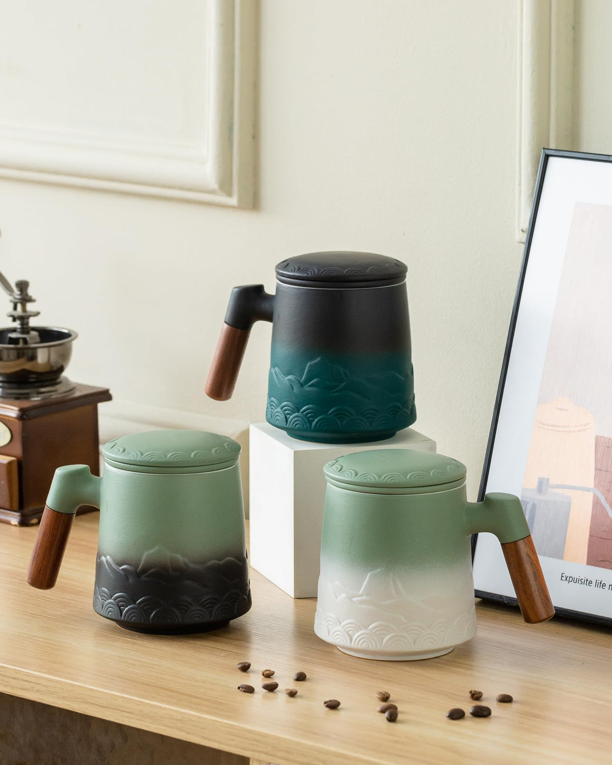 Tea Mug with Infuser and Lid for Loose Leaf Tea Diffusers