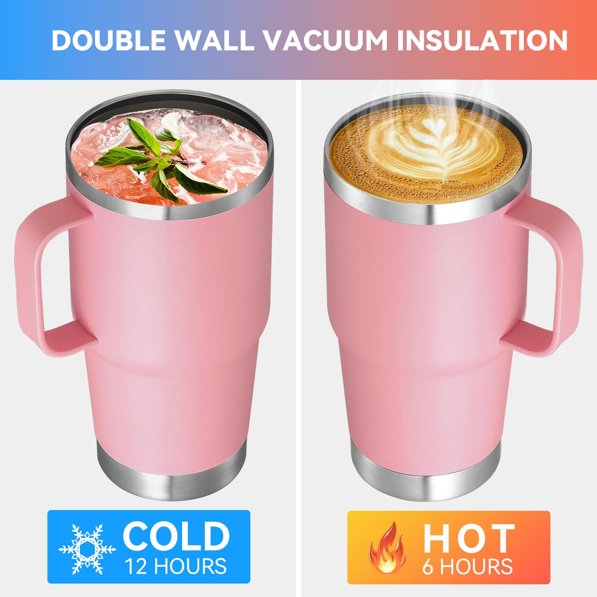 20 oz Tumbler with Handle Insulated Travel Coffee Mug