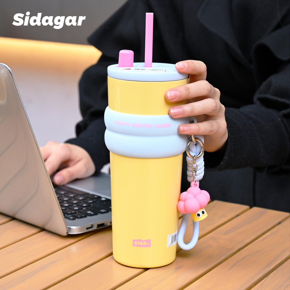 24 oz Stainless Steel Tumbler with Lid and Straw