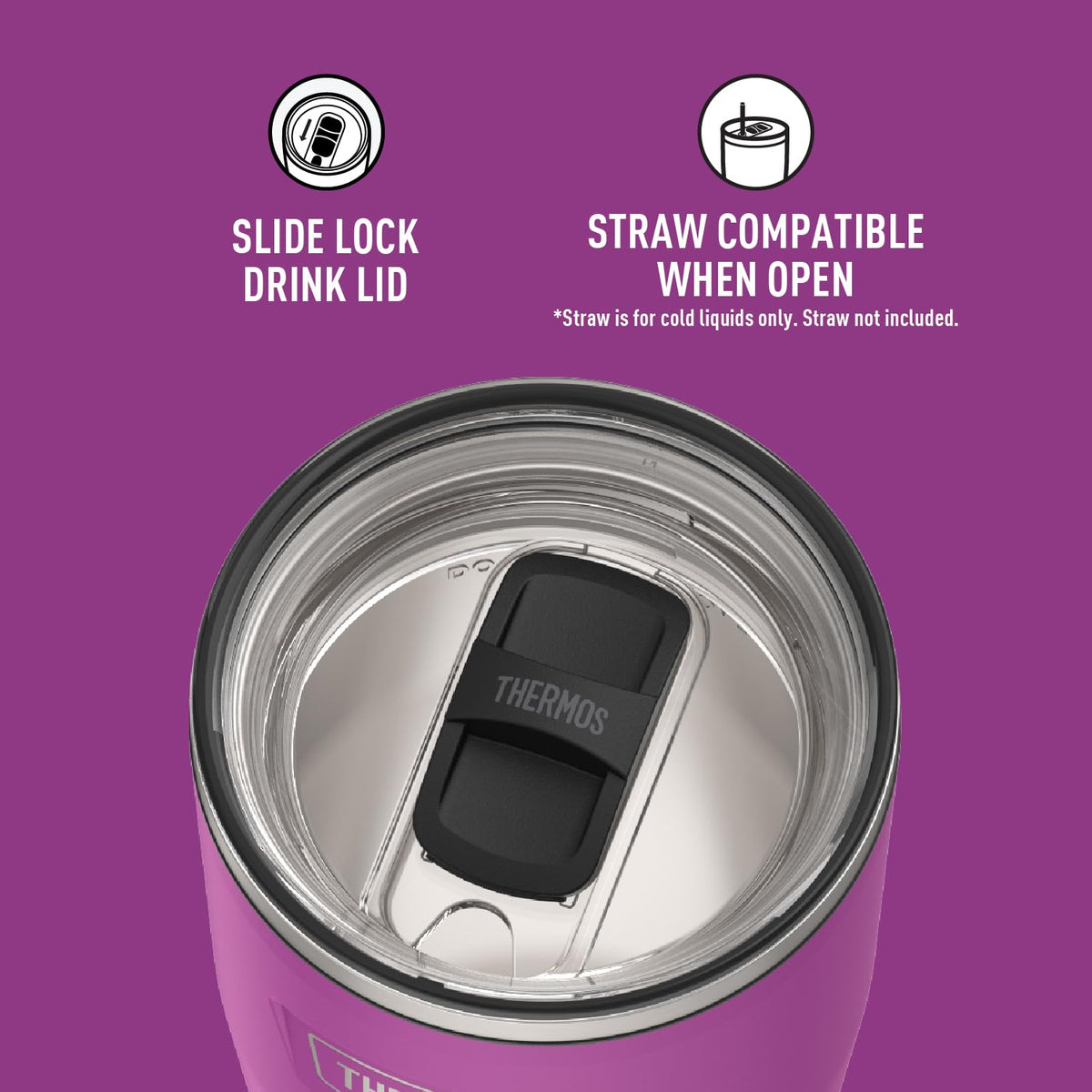 Icon Series 24oz Stainless Steel Tumbler with Slide Lock Lid